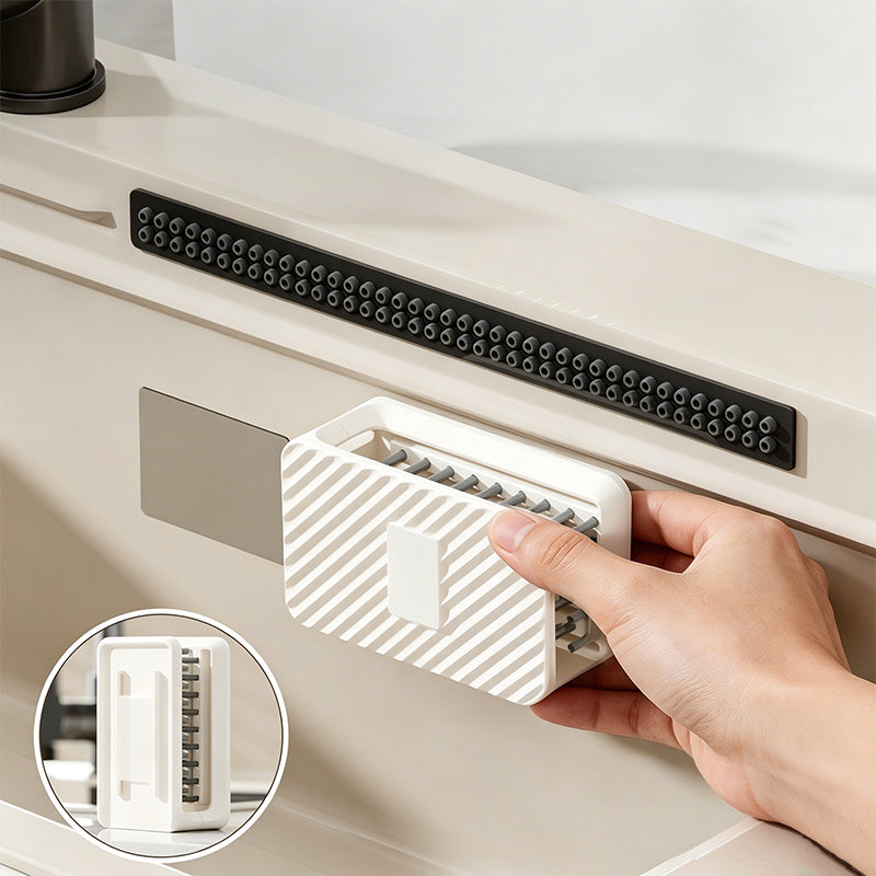 No-Drill Wall-Mounted Knife Cleaning Brush