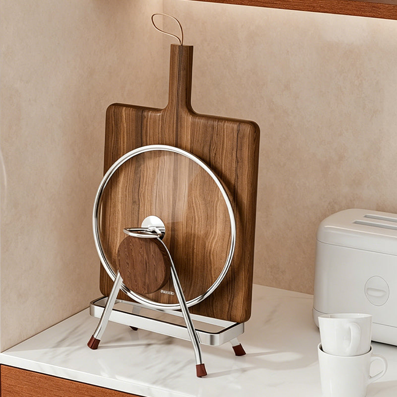 Beech Wood Cutting Board Rack with Rust-Resistant Frame