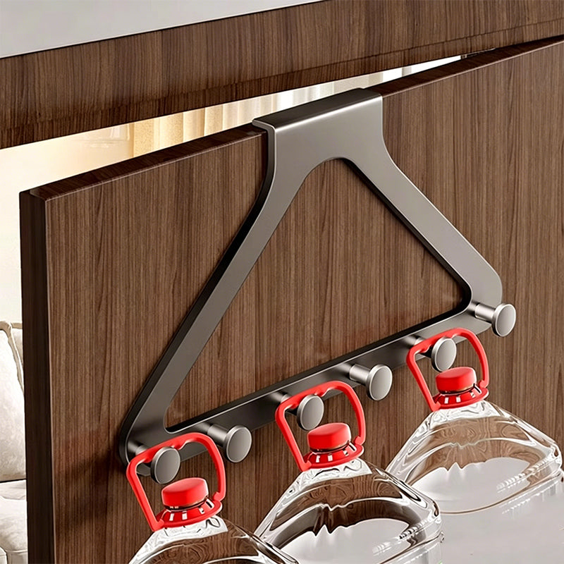 No-Drill Carbon Steel Over-the-Door Hook Rack