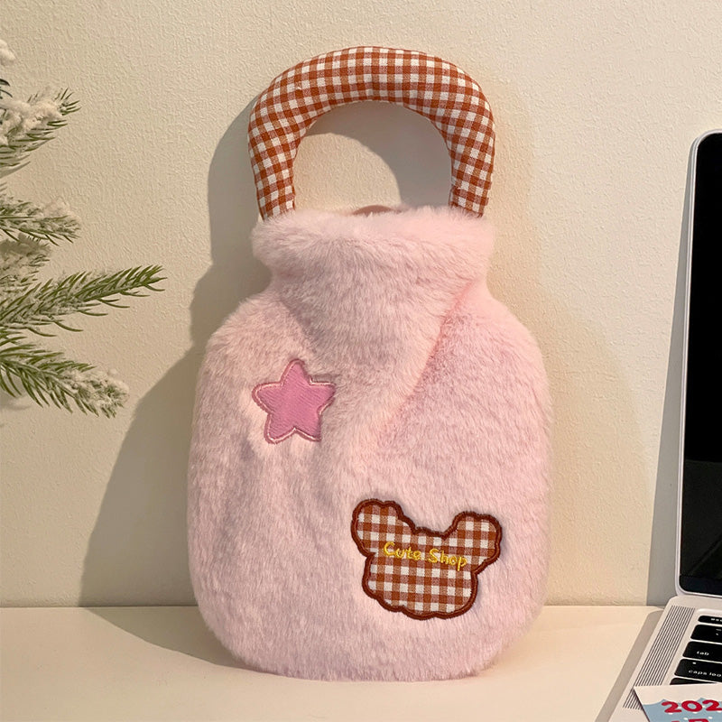 Cozy Plush Hot Water Bottle with Removable Cover