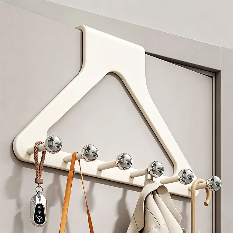 No-Drill Carbon Steel Over-the-Door Hook Rack