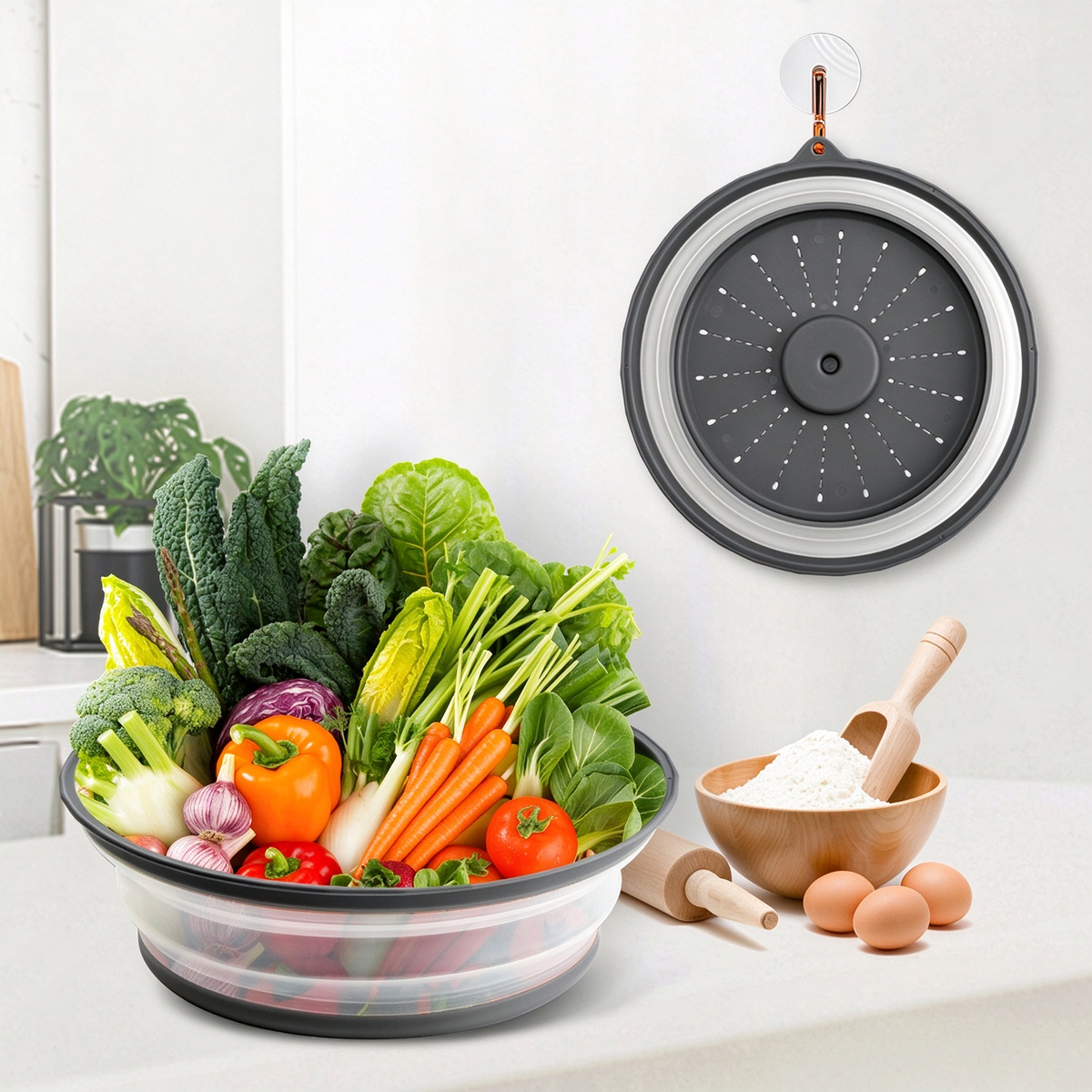 2-in-1 Splash-Proof Heating Cover & Colander