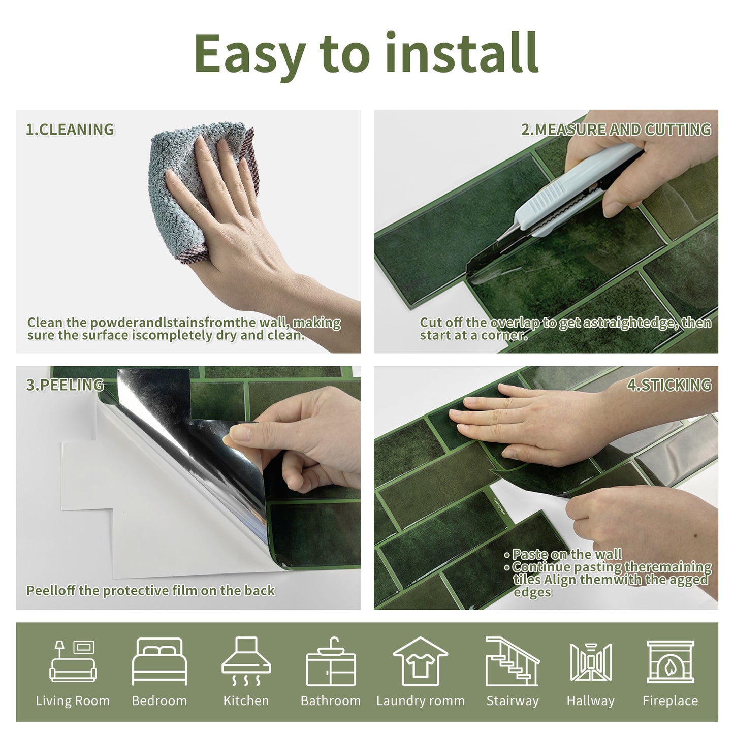 3D Gel Wall Stickers – Anti-Stain, Anti-Oil, Self-Adhesive