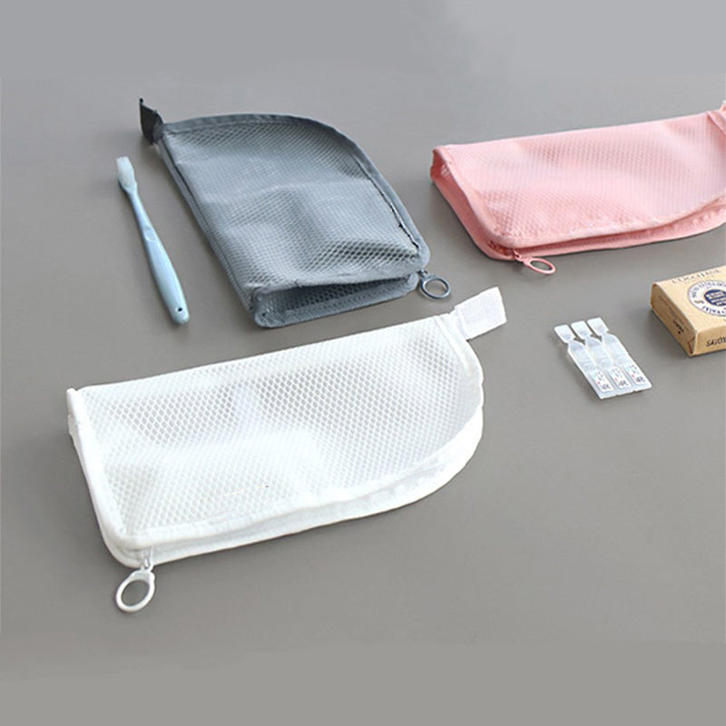 Portable Stand-Up Travel Makeup & Toiletry Bag – Breathable Mesh