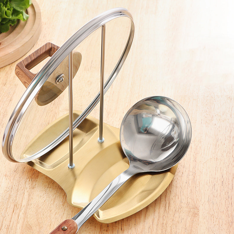 Stainless Steel Pot Lid & Utensil Holder with Drip Tray