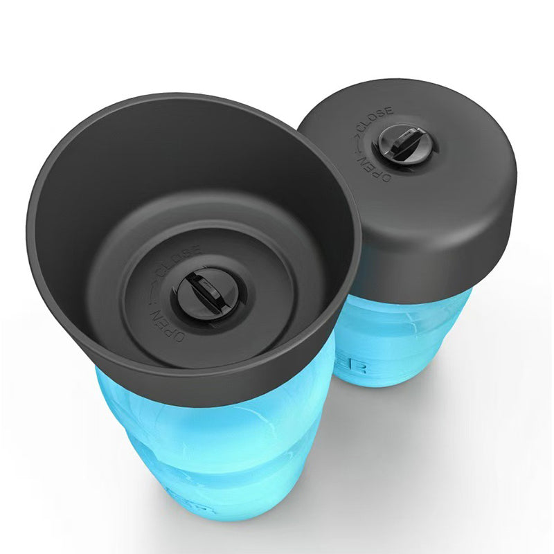 Portable Leakproof Squeeze Pet Water Bottle with Foldable Bowl