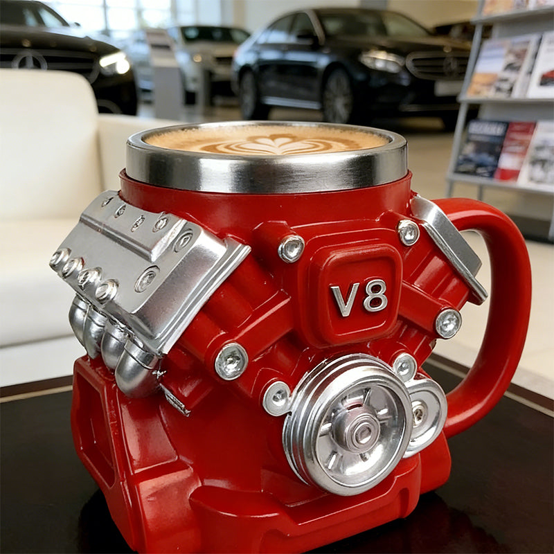 V8 Engine Coffee Cup – Double Insulated Mug for Hot & Cold Drinks