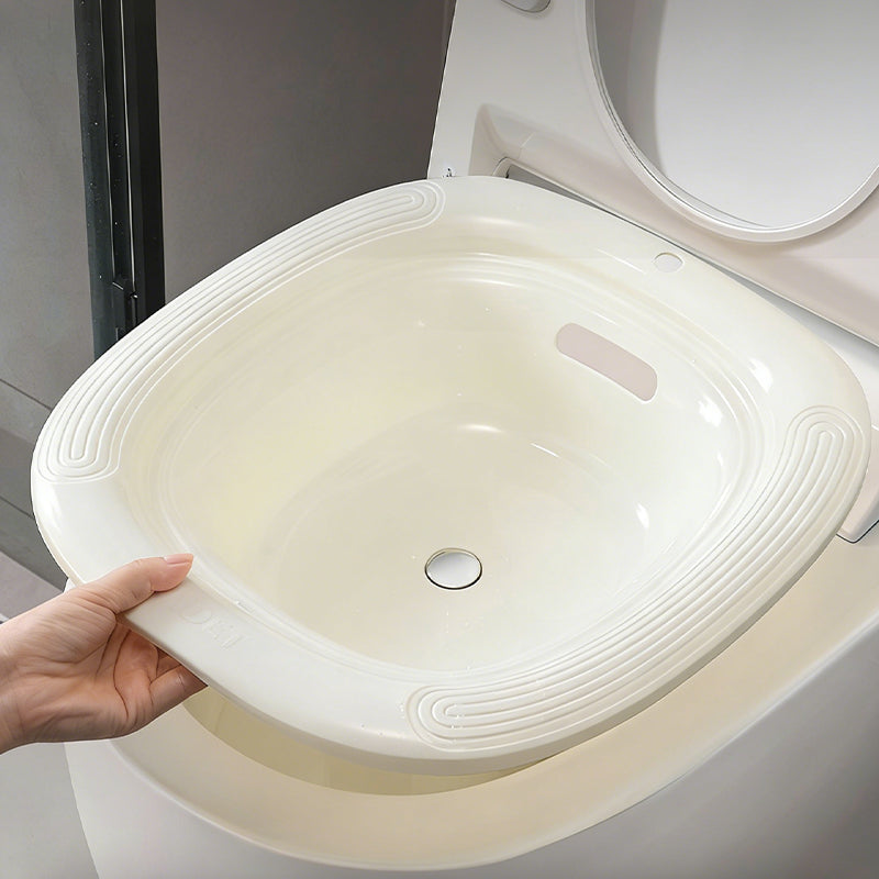 Anti-Overflow Sitz Bath with Built-in Pop-Up Drain Plug