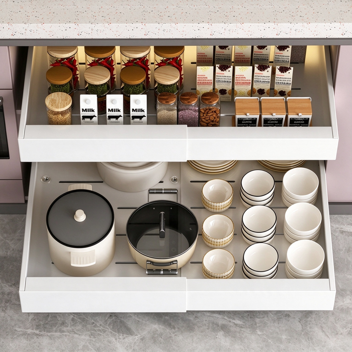 Expandable Pull-Out Cabinet Drawer