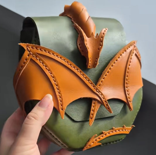 Dragon Wing Leather Crossbody Bag – Fantasy PU Shoulder Bag with 3D Dragon Design