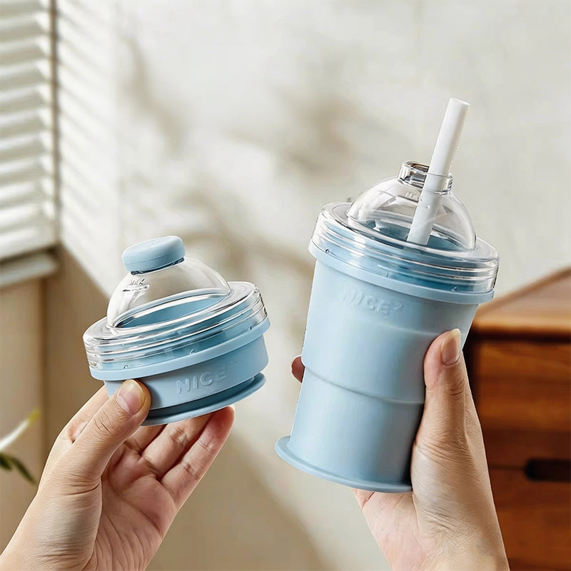 Foldable Ice Ball Cup – 2-in-1 Ice Maker & Drinking Bottle