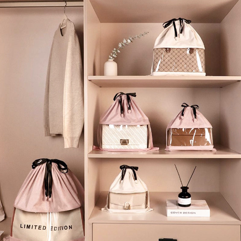 Velvet Dust Bag with Clear Window for Handbags