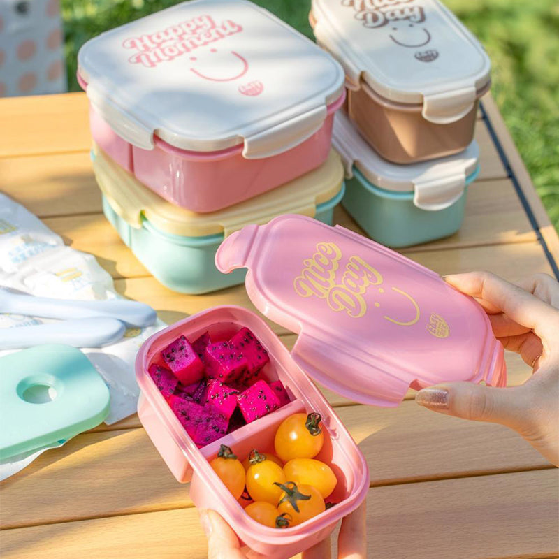 Portable Kids Fresh-Keeping Bento Box with Ice Pack & Compartments