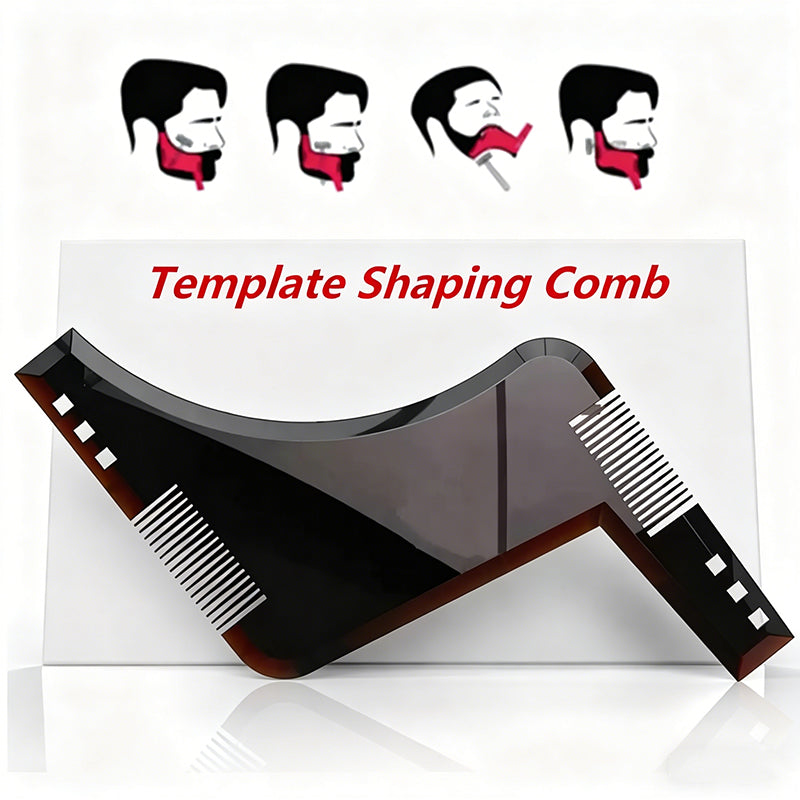 Professional Beard Shaping Template Comb with Dual-Sided Teeth