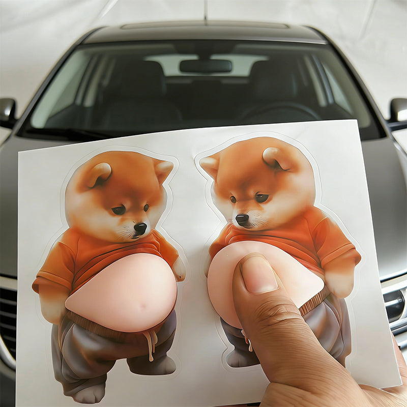 3D Big Belly Puppy Silicone Anti-Collision Wall Sticker