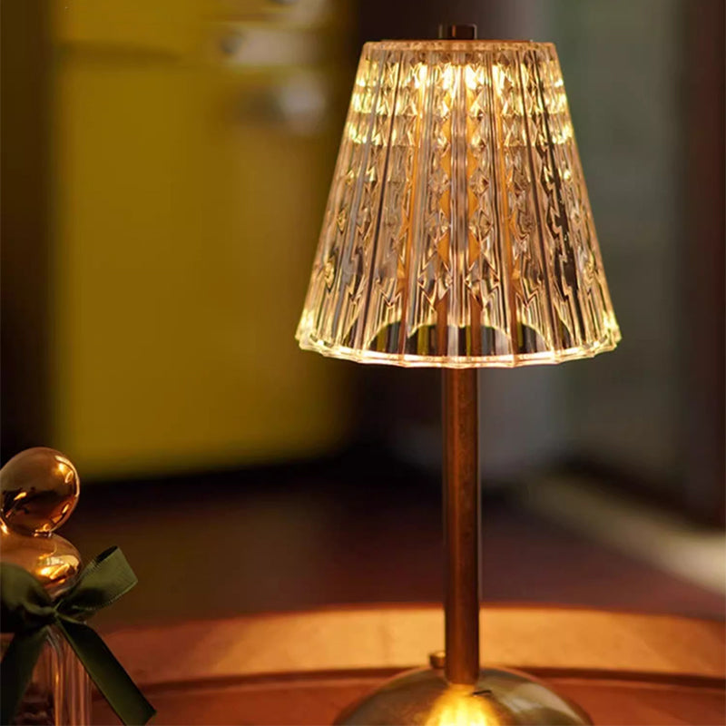 Luxury Minimalist Crystal Table Lamp with 3-Level Dimming