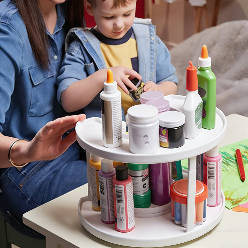 Rotatable Spice Organizer – Inner Ring & Full Rotation with Adjustable Top Shelf