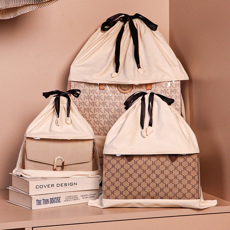 Velvet Dust Bag with Clear Window for Handbags
