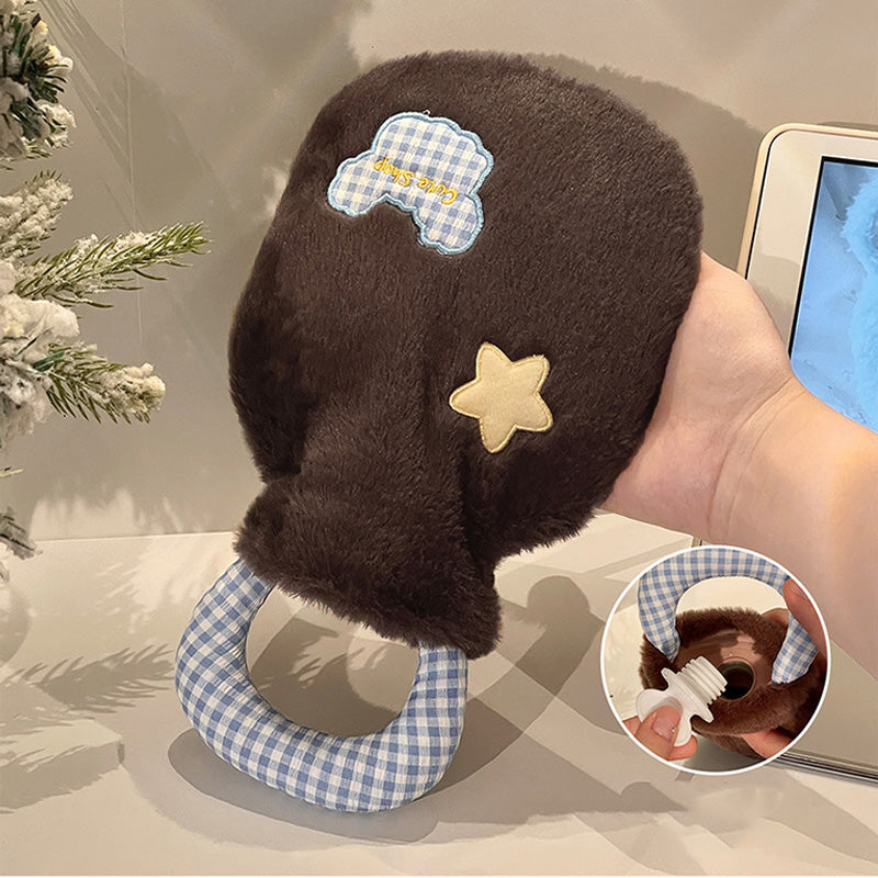 Cozy Plush Hot Water Bottle with Removable Cover