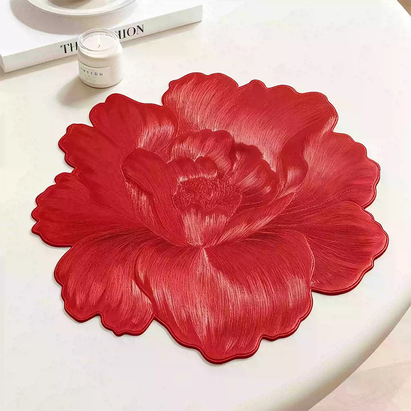 Realistic Flower Placemat – Waterproof & Heat-Resistant Table Mat