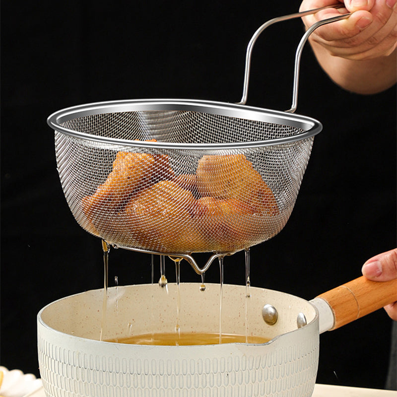 Stainless Steel Large Capacity Deep Mesh Strainer Ladle