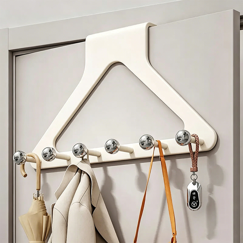 No-Drill Carbon Steel Over-the-Door Hook Rack