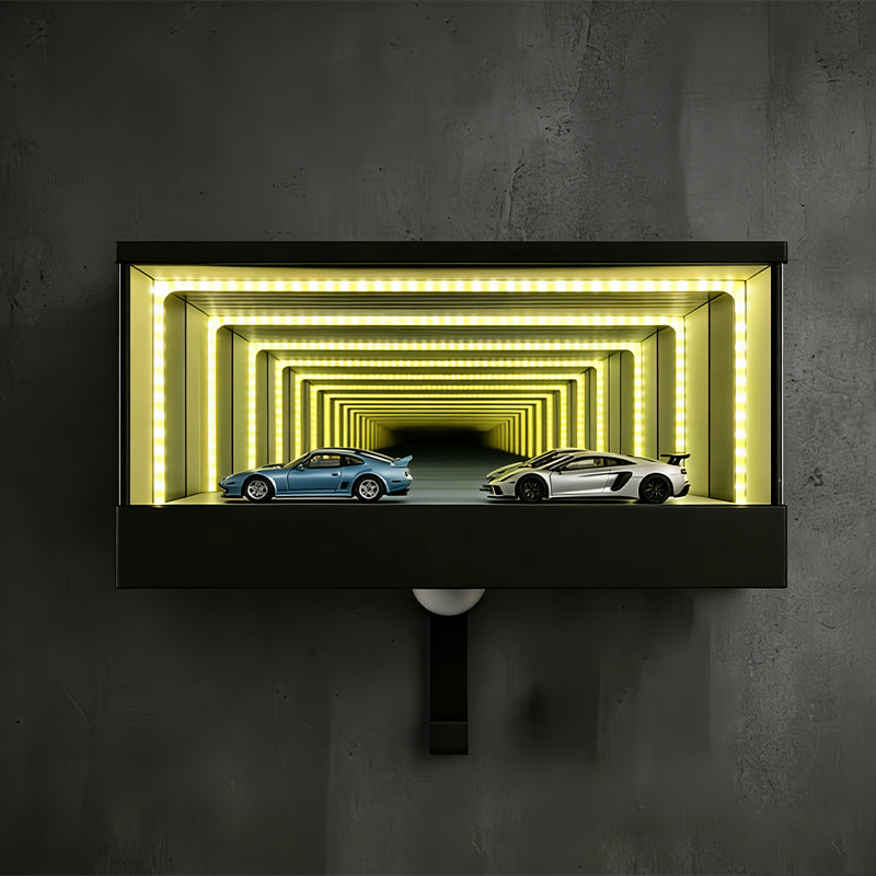 Wall-Mounted Mirror Key Hook – LED Infinity Light for Car Lovers