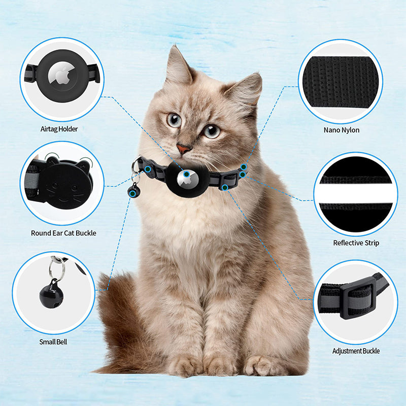 Reflective Waterproof Pet Tracking Collar for AirTag