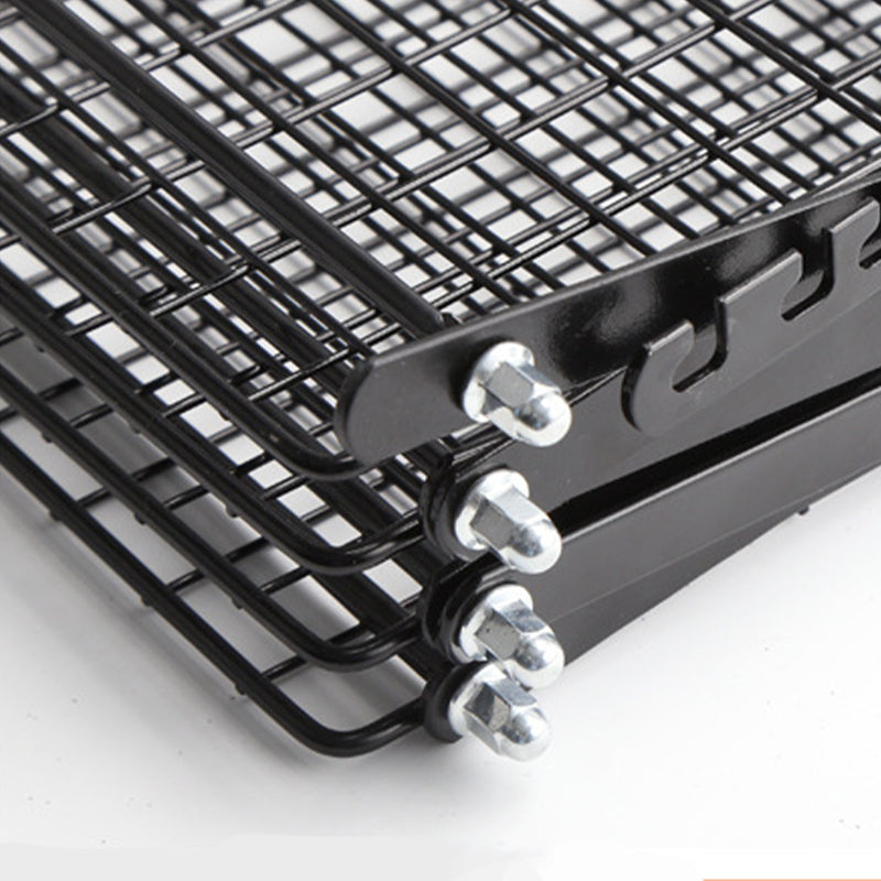 Multi-Layer Foldable Mesh Storage Rack with Adjustable Height