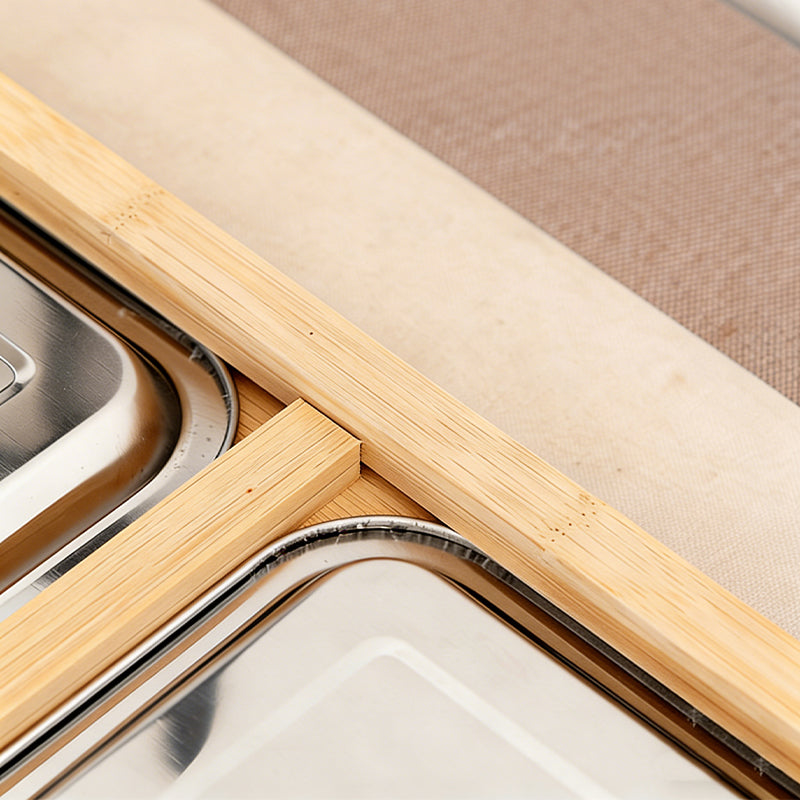 Bamboo Cutting Board with Built-In Pull-Out Tray