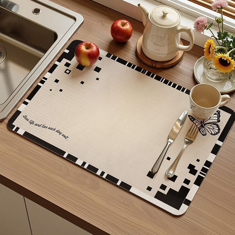 Premium Nappa Leather Quick-Dry Dish Drying Mat