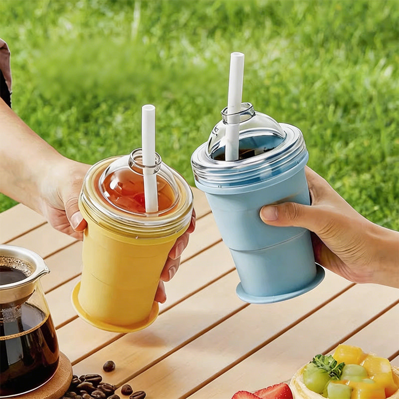 Foldable Ice Ball Cup – 2-in-1 Ice Maker & Drinking Bottle