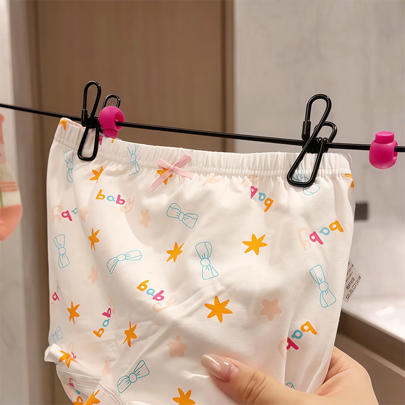 Portable Travel Elastic Clothesline with Windproof Clips & Hooks