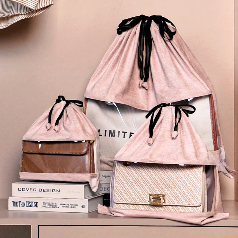 Velvet Dust Bag with Clear Window for Handbags