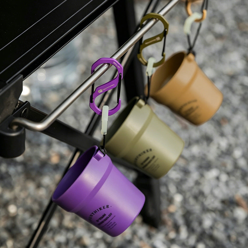Stackable Camping Cup Set with Glow-in-the-Dark Handles