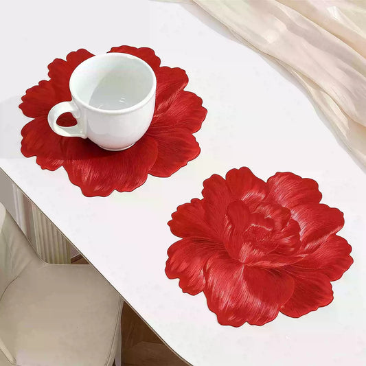 Realistic Flower Placemat – Waterproof & Heat-Resistant Table Mat