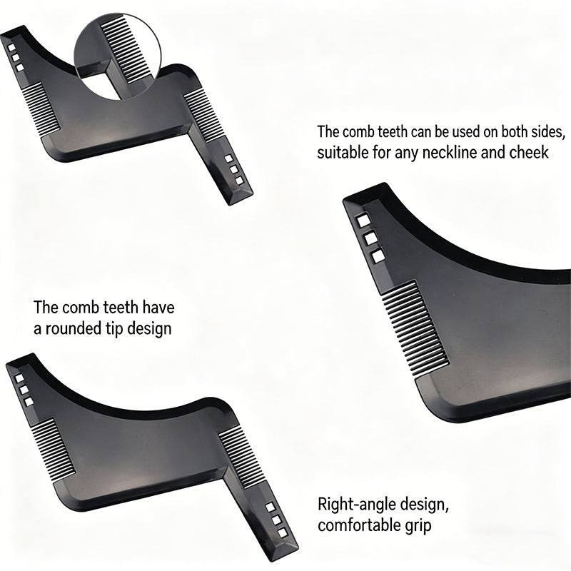 Professional Beard Shaping Template Comb with Dual-Sided Teeth