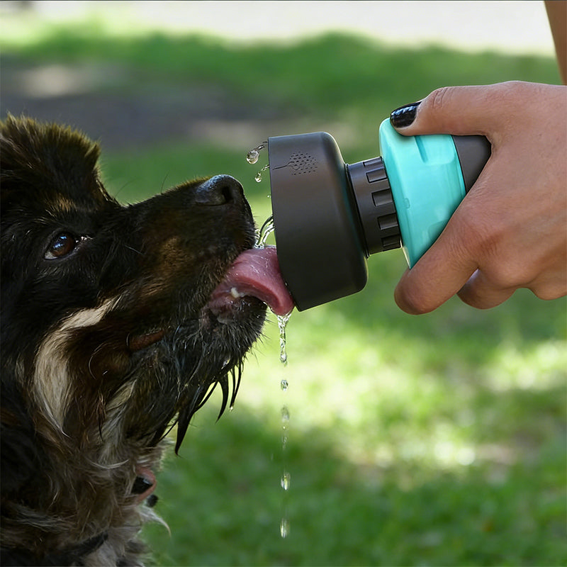 Portable Leakproof Squeeze Pet Water Bottle with Foldable Bowl