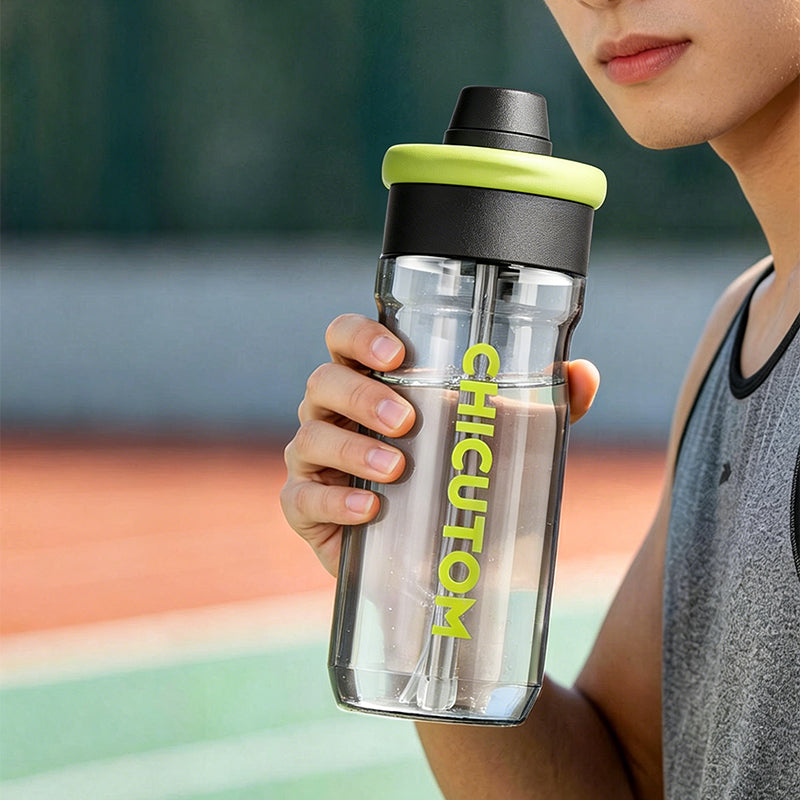 750ml Portable Mist Water Bottle with Dual Drinking Spouts