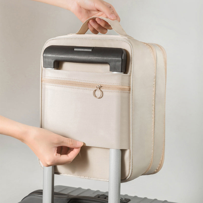 Portable Triple-Layer Shoe Organizer Bag with Back Pocket