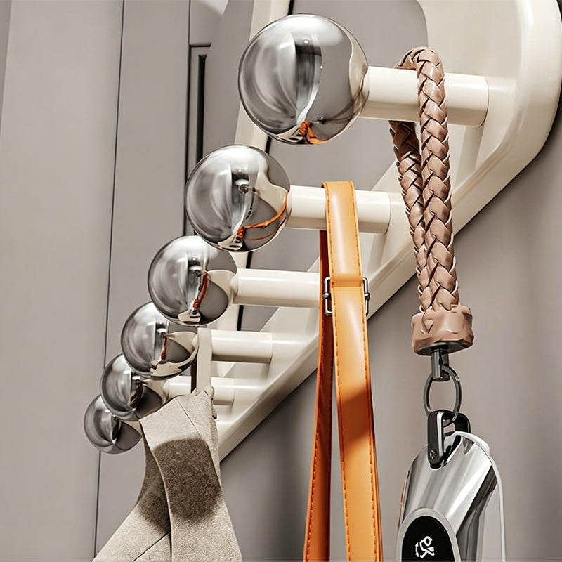 No-Drill Carbon Steel Over-the-Door Hook Rack