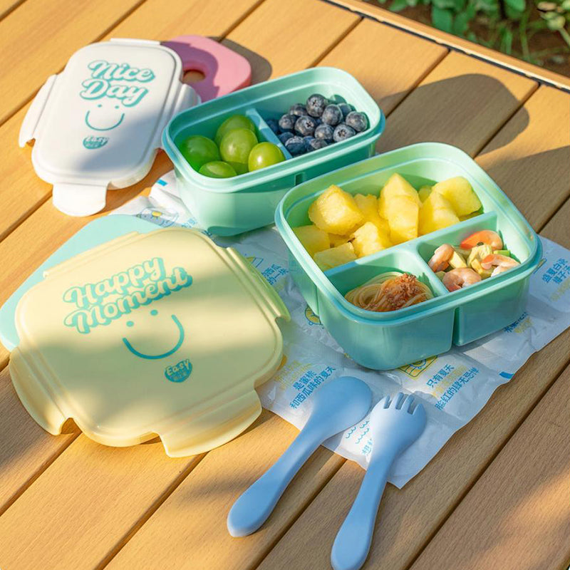 Portable Kids Fresh-Keeping Bento Box with Ice Pack & Compartments