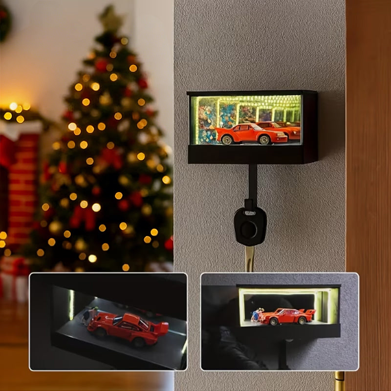 Wall-Mounted Mirror Key Hook – LED Infinity Light for Car Lovers
