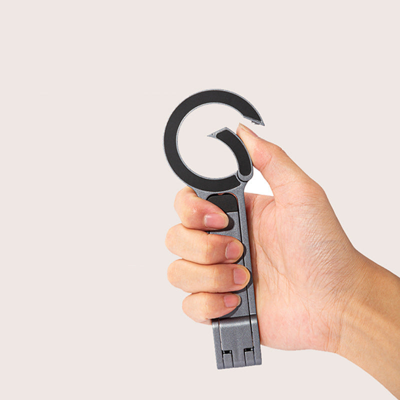 Dual-Sided Magnetic Phone Stand, 180° Rotating Foldable Tripod with Strong Base & Hanging Hook