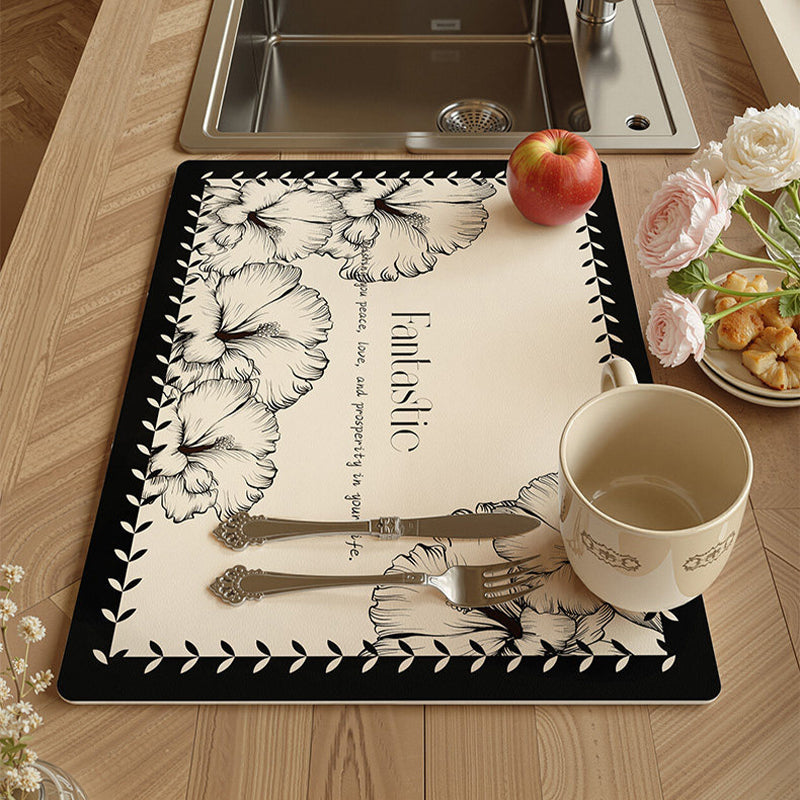 Premium Nappa Leather Quick-Dry Dish Drying Mat