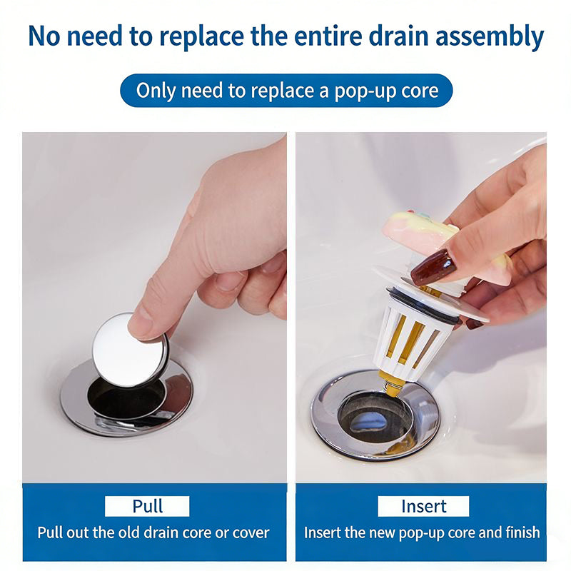Universal Ceramic Donut Pop-Up Drain Stopper, Anti-Clog & Odor-Free