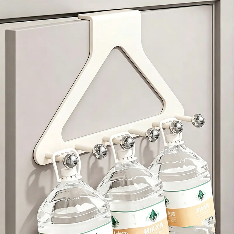 No-Drill Carbon Steel Over-the-Door Hook Rack