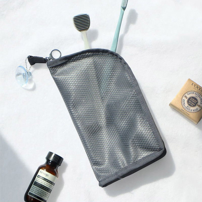 Portable Stand-Up Travel Makeup & Toiletry Bag – Breathable Mesh
