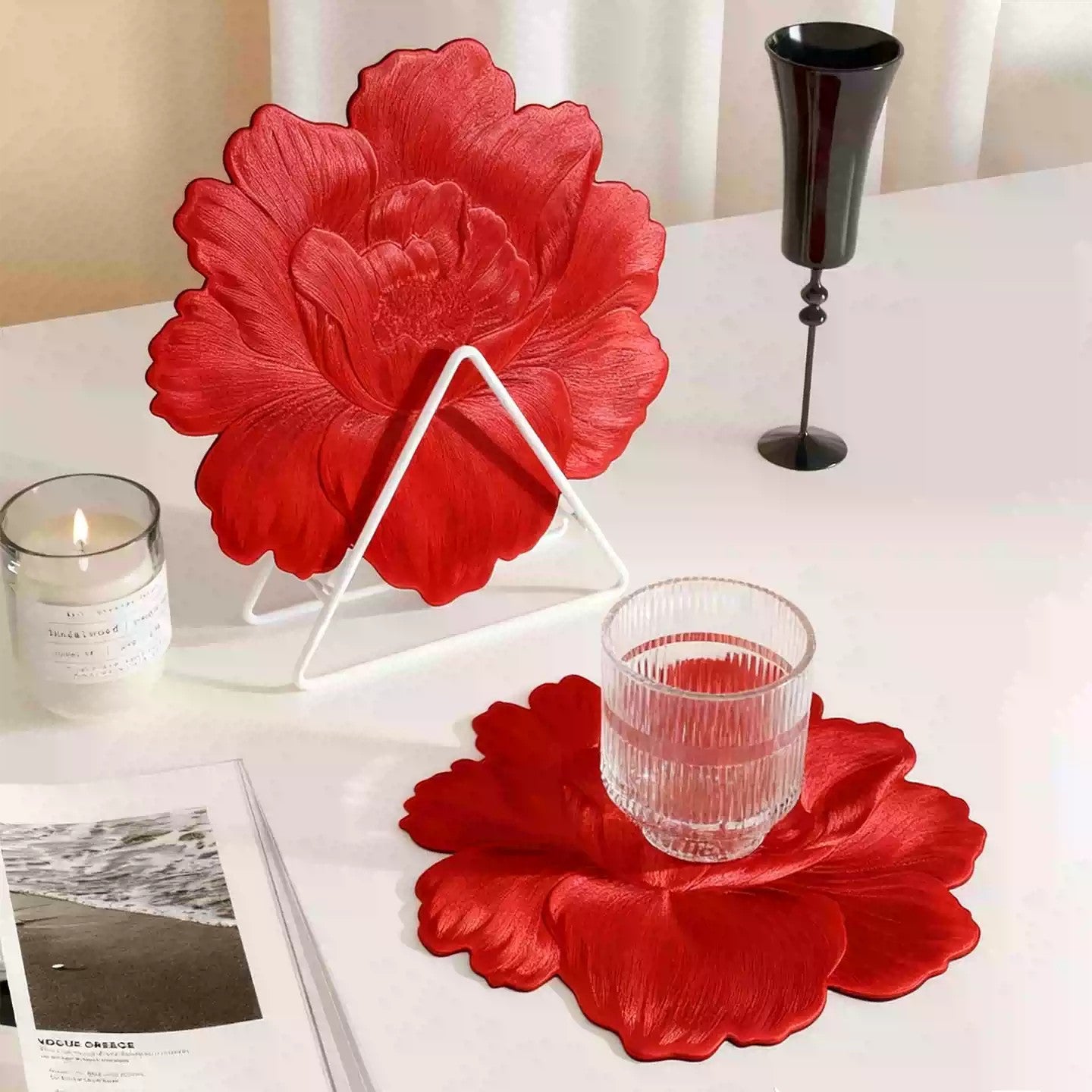 Realistic Flower Placemat – Waterproof & Heat-Resistant Table Mat