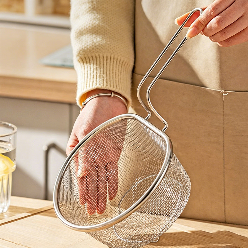 Stainless Steel Large Capacity Deep Mesh Strainer Ladle